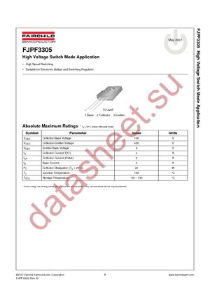 FJPF3305H1TU datasheet  